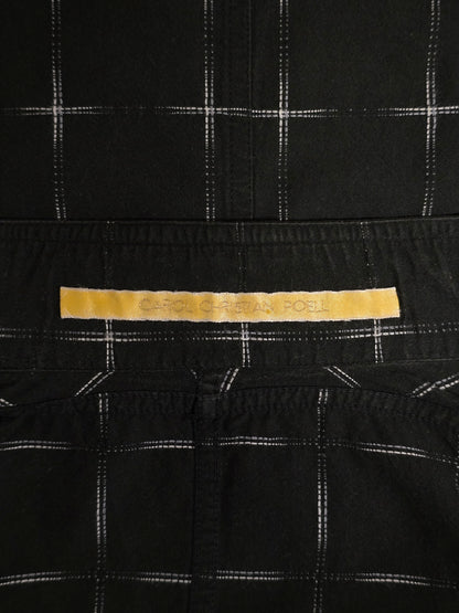 Carol Christian Poell 00s Threaded Check Pattern Black Short Sleeve Button-Up Shirt