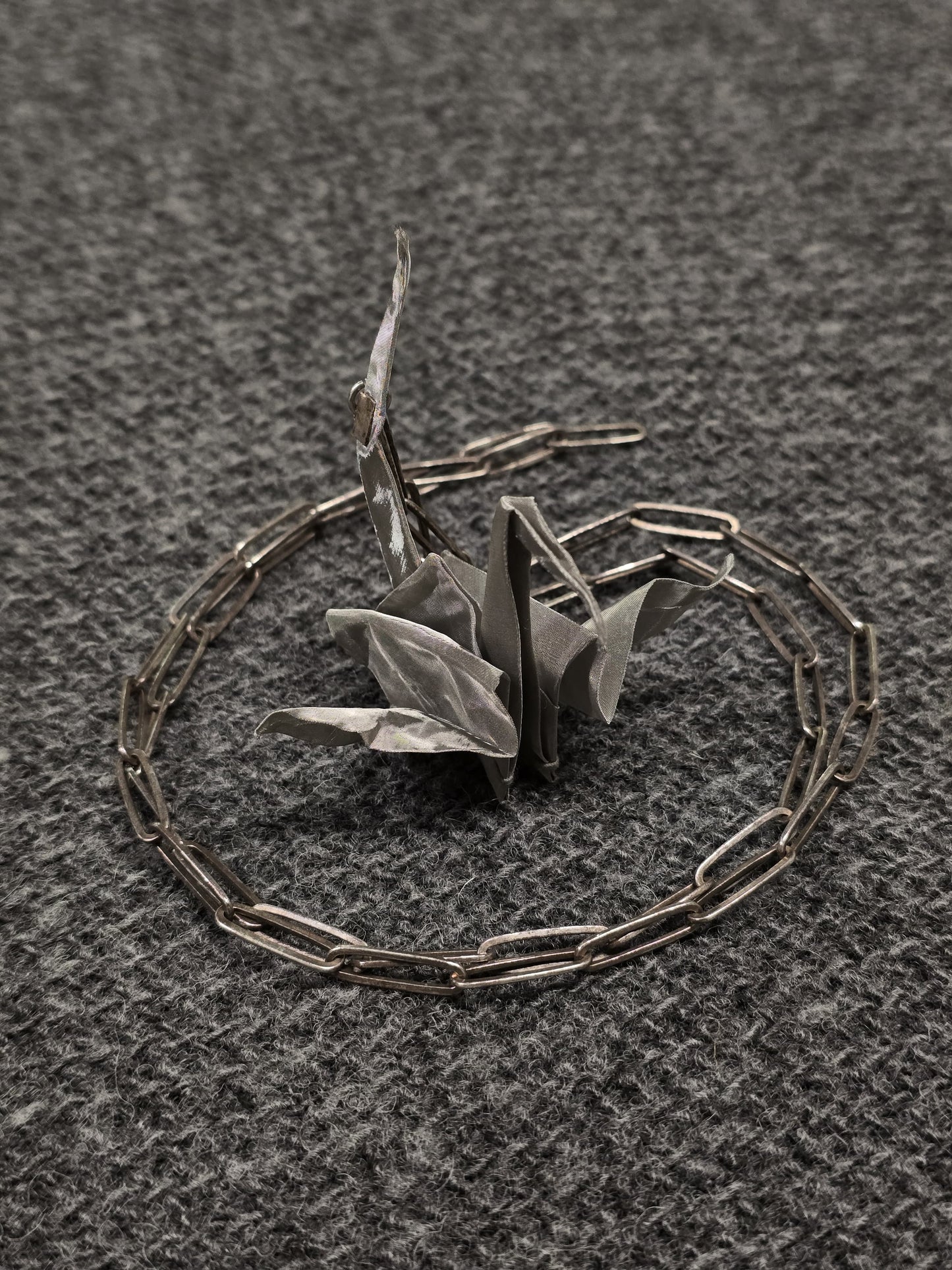 Taichi Murakami Stainless Steel Origami Crane Silver Necklace