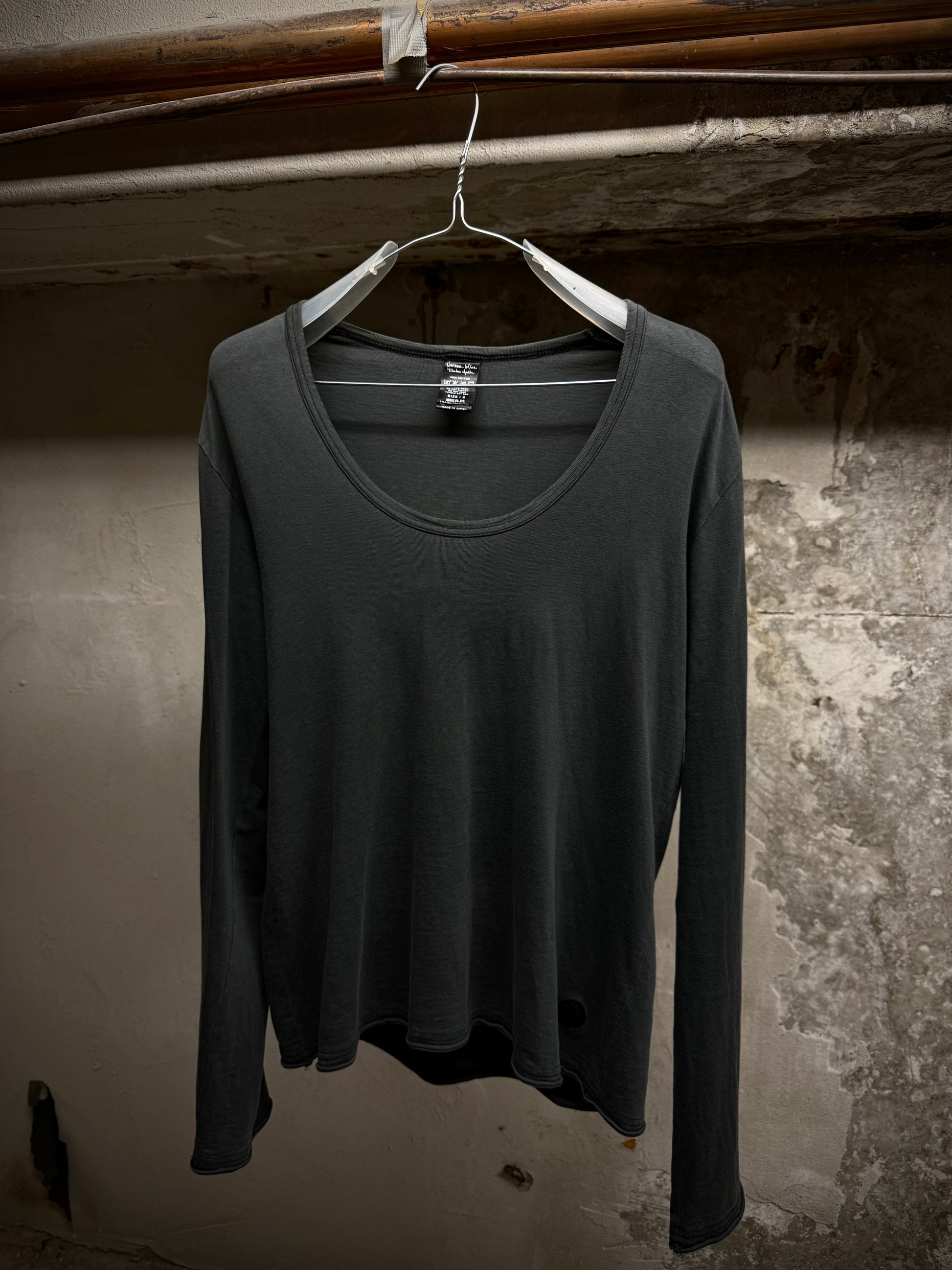 Number (N)ine AW06 “NOIR” Auqa Marine Scoop Neck Long-sleeves | Archive Fashion Toronto