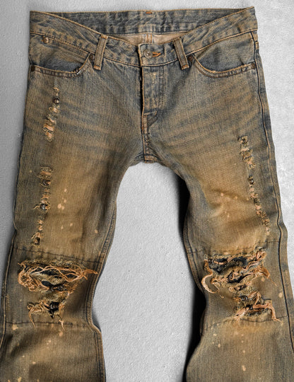 IfSixWasNine Early 00s ‘NO. MUDMAX/SBB 351’ DK Bell-Bottom Denim