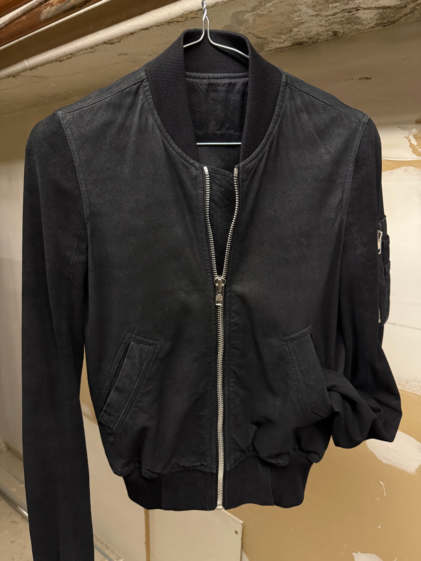 Rick Owens SS14 "VICIOUS" Blistered Lamb Leather Bomber Jacket detail | DRIEW GARMENTS