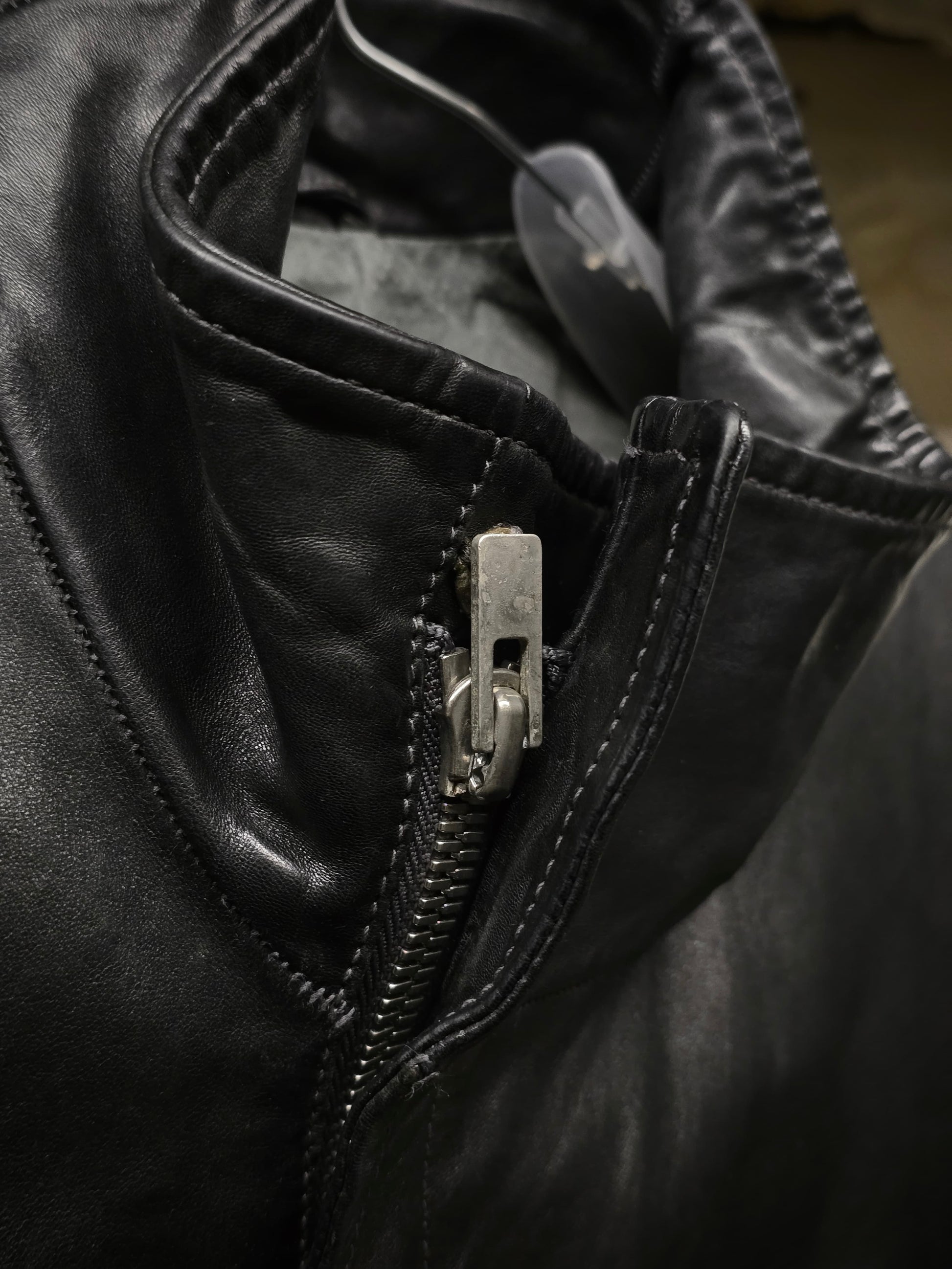 Carol Christian Poell 'LM/2599GP CORS-PTC/010' Object-dyed Lined Arthostic Titanium Elbow Horse Leath detail | DRIEW GARMENTS