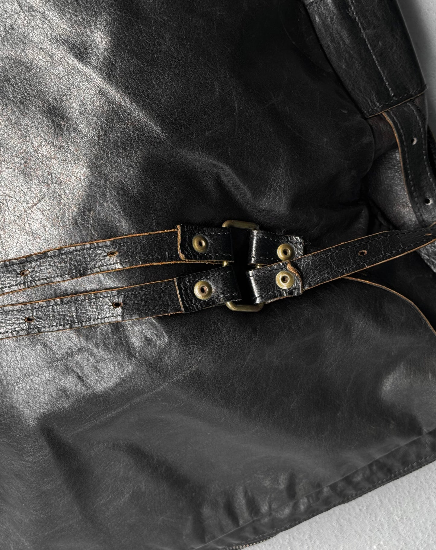 Jas M.B Early 00s Steerhide Leather Pilot Messenger Bag