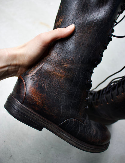 Marsèll Mid-Calf Combat Leather Boots