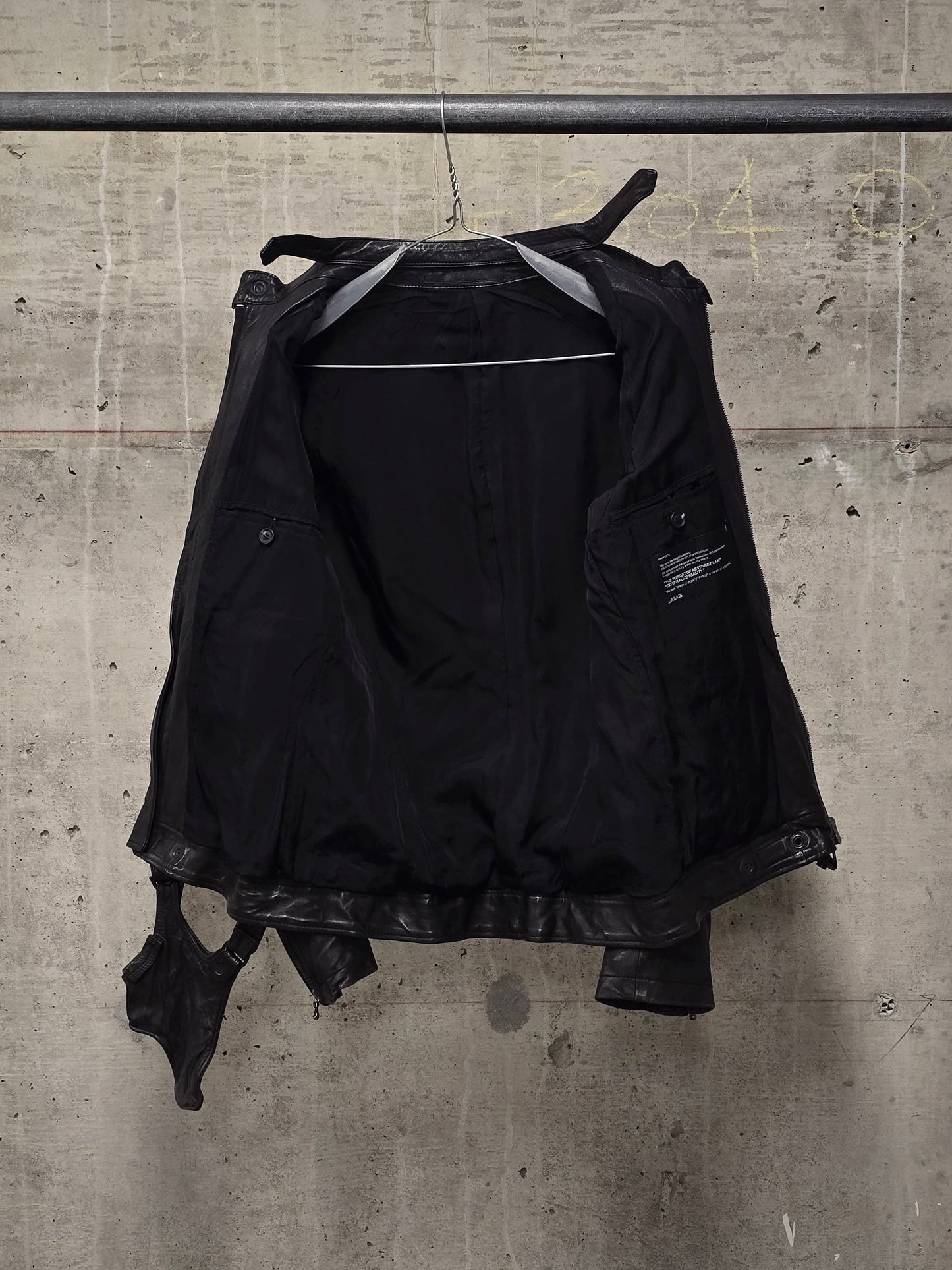 Julius_7 SS10 “neurbanvölker;” Dark Brown Gas-Mask Holster Lambskin Leather Jacket
