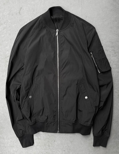 Rick Owens SS17 "WALRUS" Black Nylon MA-1 Flight Bomber Jacket