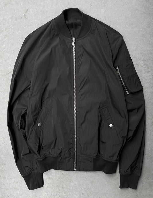 Rick Owens SS17 "WALRUS" Black Nylon MA-1 Flight Bomber Jacket