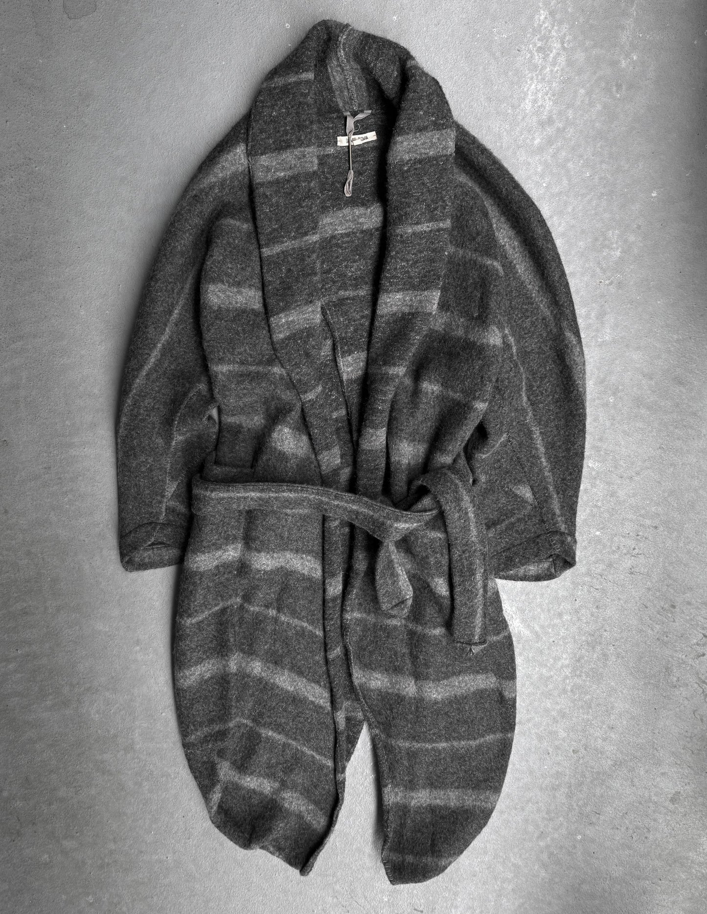 DAMIR DOMA AW10 Stripe Wool Robe Infinity Heavy Coat