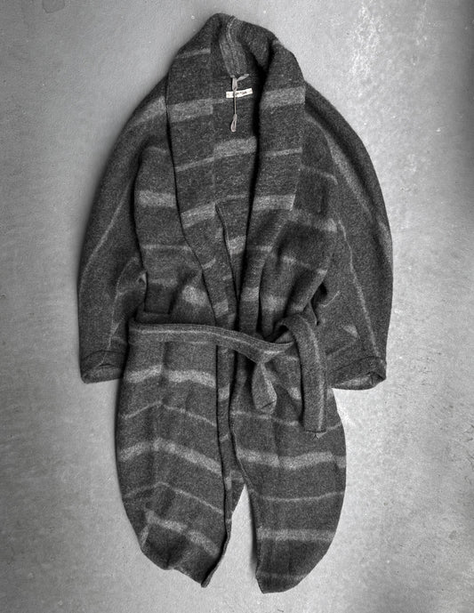 DAMIR DOMA AW10 Stripe Wool Robe Infinity Heavy Coat