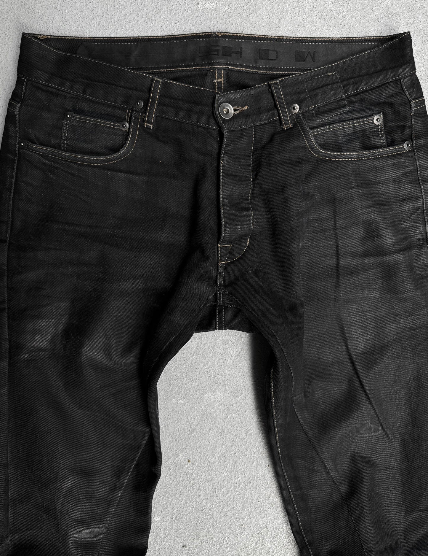 Rick Owens DRKSHDW SS11 “ANTHEM” BLK Light-waxed ‘Detroit Cut’ Skinny Denim