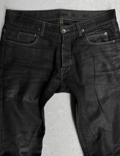 Rick Owens DRKSHDW SS11 “ANTHEM” BLK Light-waxed ‘Detroit Cut’ Skinny Denim