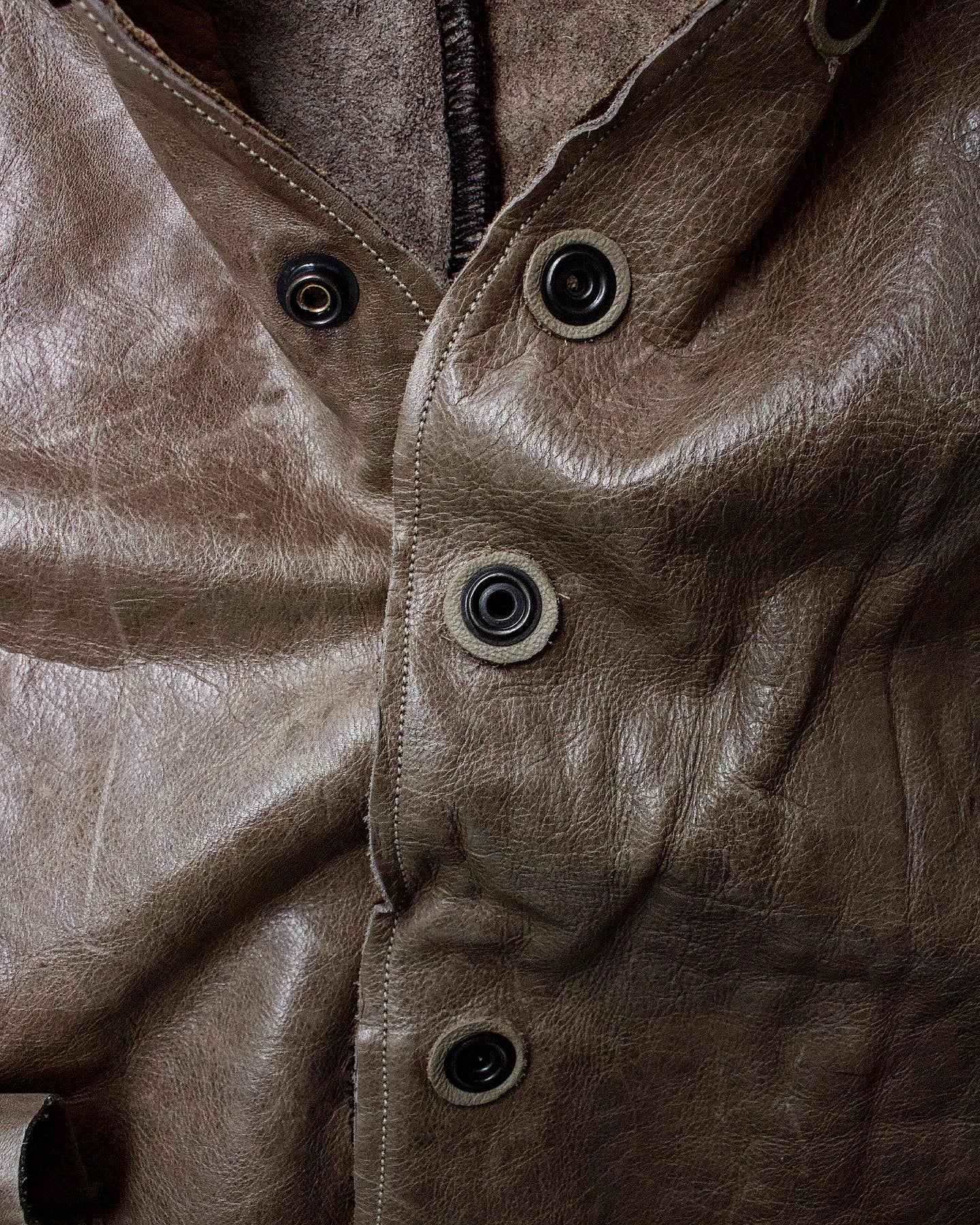Zam Barrett FW22 Protological Archetype Cowhide Leather Shirt Jacket