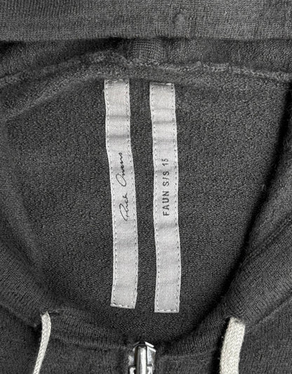 Rick Owens SS15 “FAUN” Dark Dust Cashmere Zip-up Hoodie