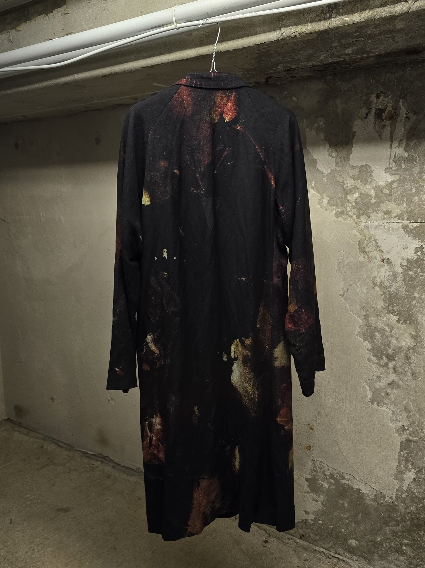 Yohji Yamamoto POUR HOMME SS24 Renaissance Painting Print Linen Coat detail | DRIEW GARMENTS
