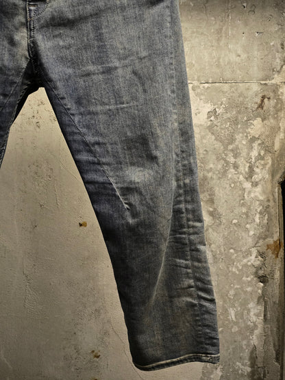 Rick Owens DRKSHDW SS19 "BABEL" HUSTLER 'Berlin Cropped Cut' Denim