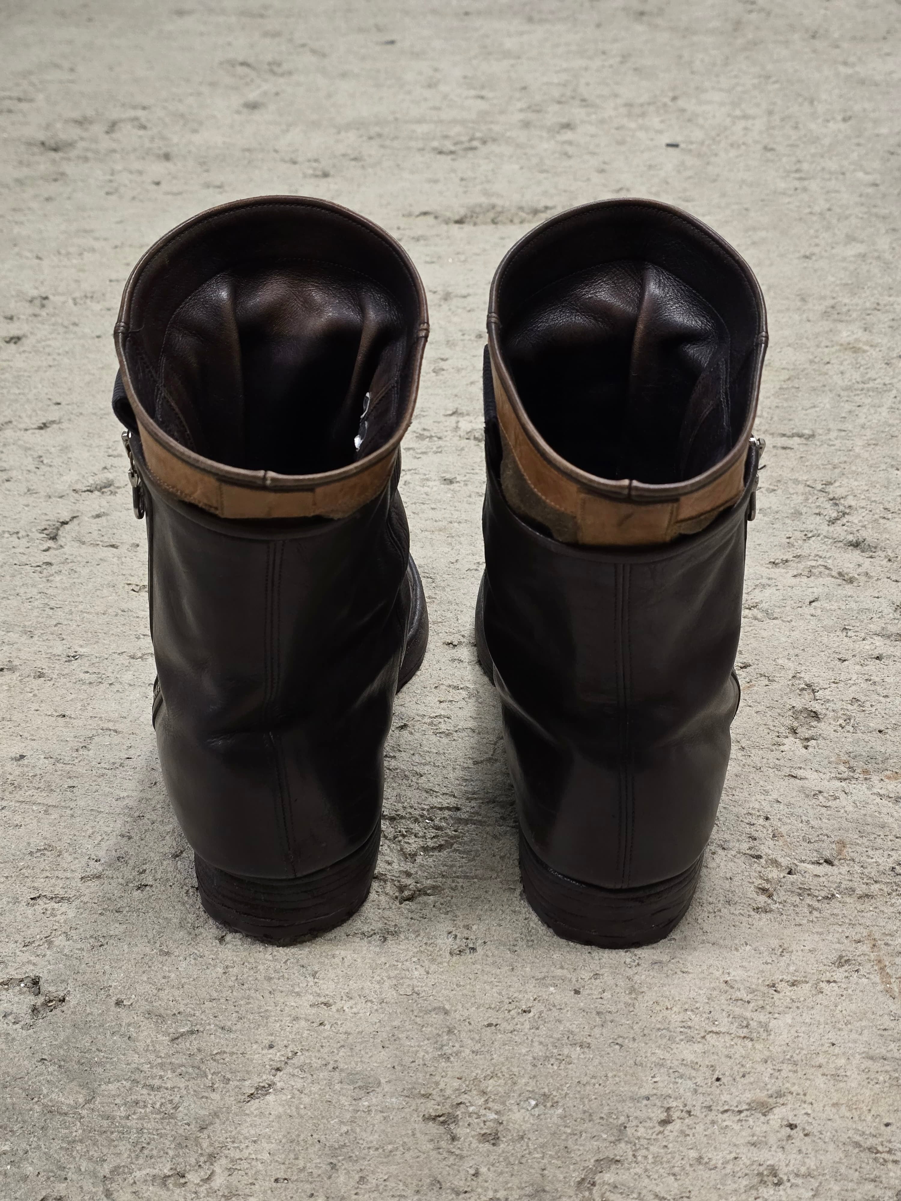 靴 AW09 MIHARAYASUHIRO Double Layered Boots Mihara Yasuhiro Layered Cow Leather Engineer Boots | DRIEW