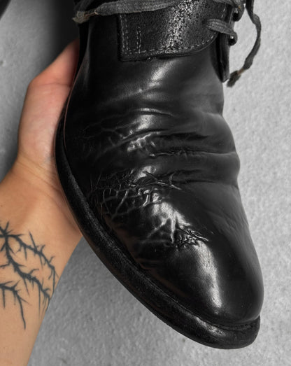 Carol Christian Poell ‘AM/2600 CUL-PTC’ Black Object-dyed Culatta Horse Leather Derbies