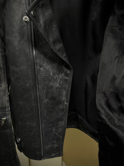 Rick Owens SS25 "HOLLYWOOD" Bauhaus Stooges Calf Leather Jacket detail | DRIEW GARMENTS