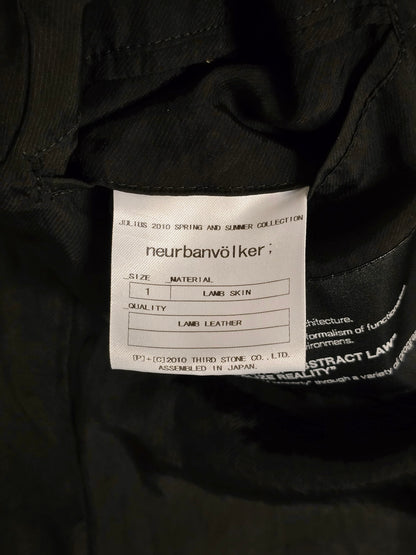 Julius_7 SS10 “neurbanvölker;” Dark Brown Gas-Mask Holster Lambskin Leather Jacket