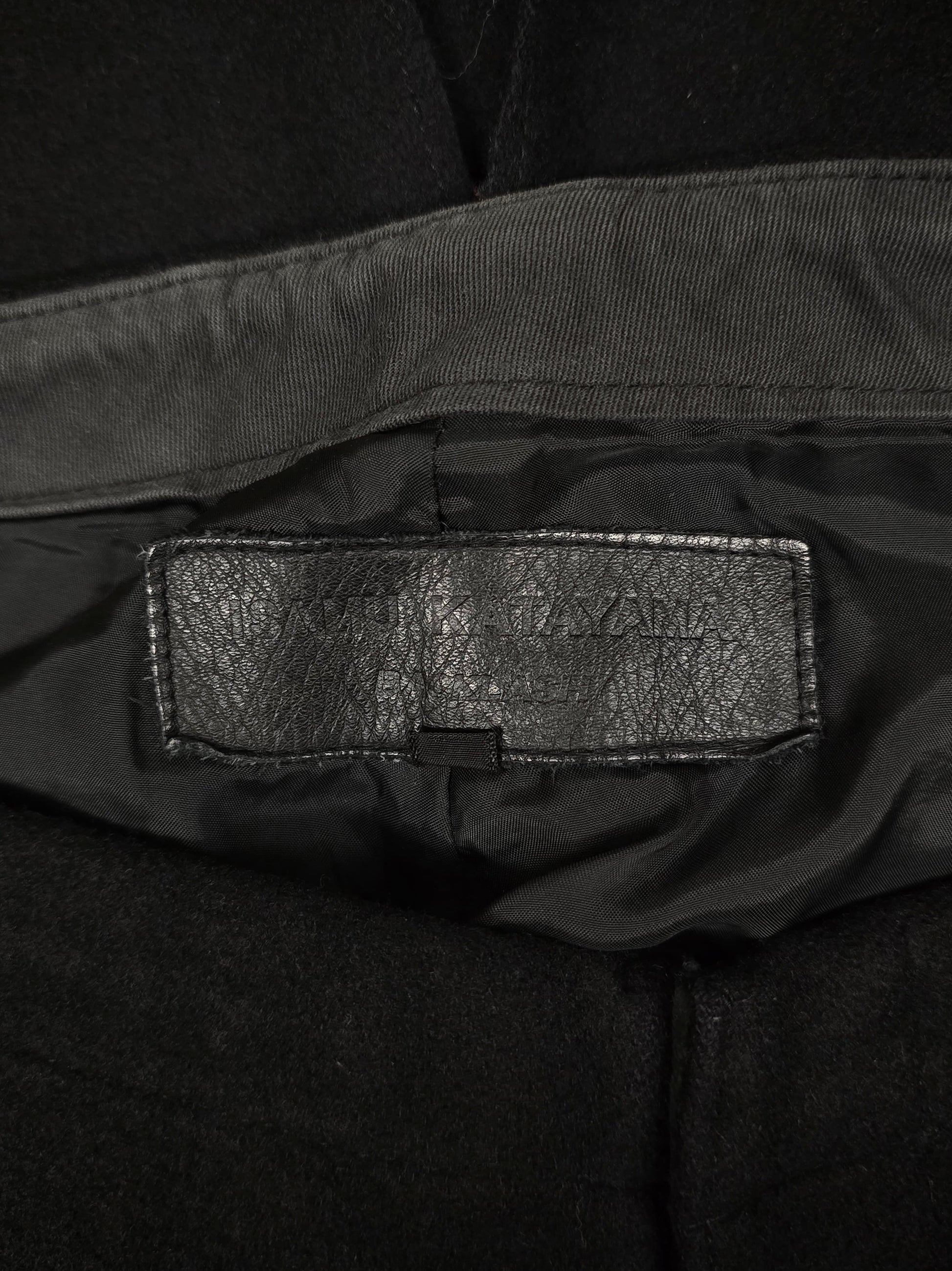 Isamu Katayama "BACKLASH" Blistered Sheepskin Trim Wool Bootcut Pants detail | DRIEW GARMENTS