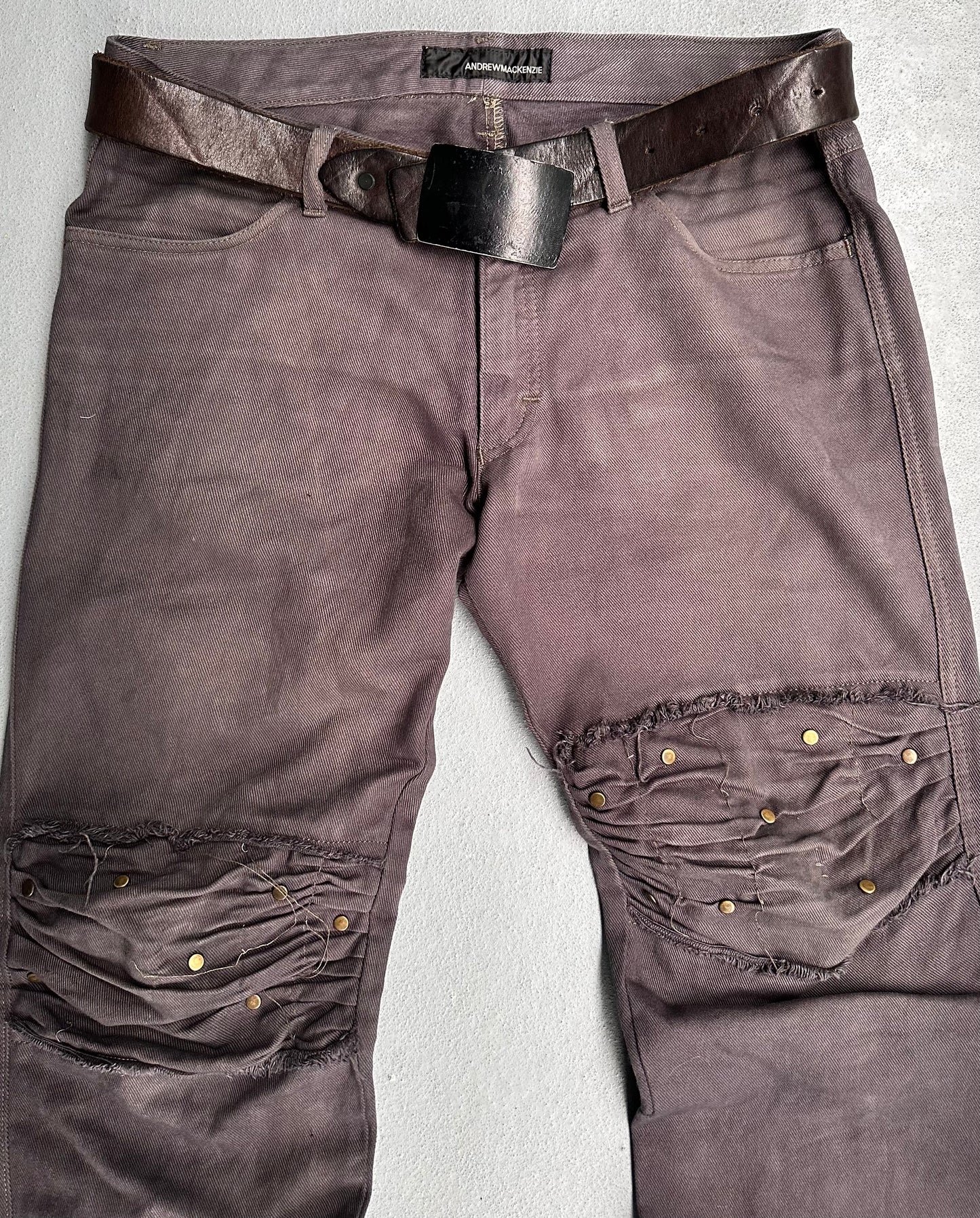 ANDREW MACKENZIE Early 00s Stud Darted Knee Denim