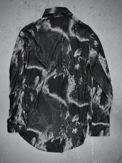 kiryuyrik AW23 Grey Butterfly Nature Print French Cuff Shirt detail | DRIEW GARMENTS