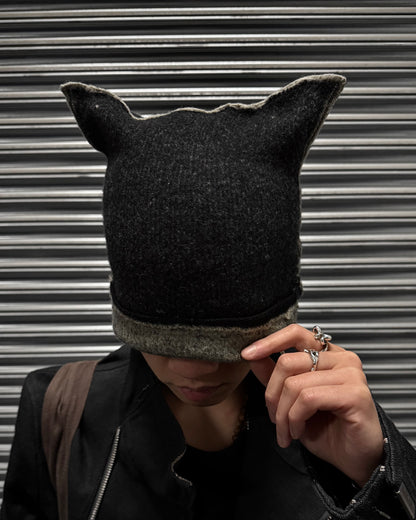 Label Under Construction Woven Cashmere-blend Double Face Square Hat
