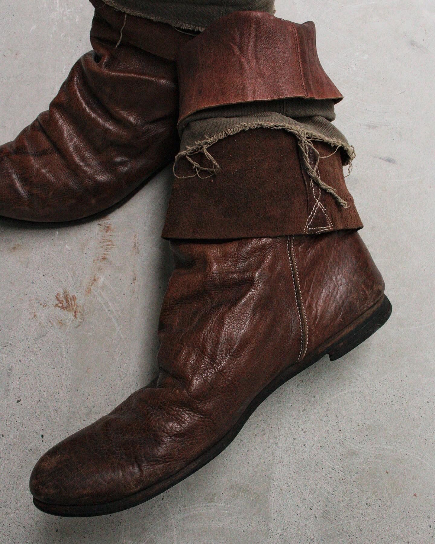 Mihara Yasuhiro AW04 Layered Draped Leather Pirate Boots