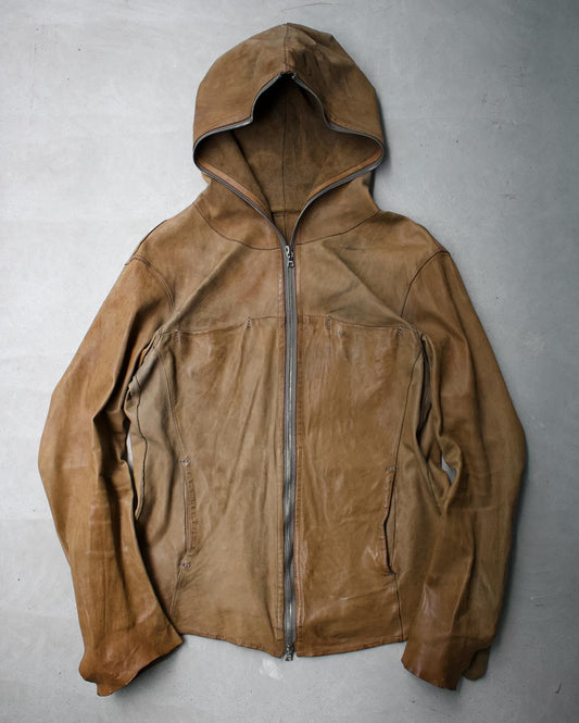 Isamu Katayama “BACKLASH” AW09 Distressed Horse Leather “Gimp” Hooded Jacket