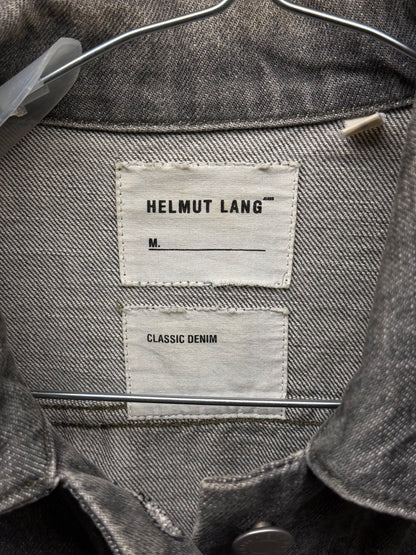 Helmut Lang Early 00s Washed Grey Denim Trucker Jacket