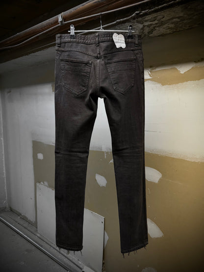 Number (N)ine SS07 "About a Boy" Brown Frayed Hem Skinny Denim