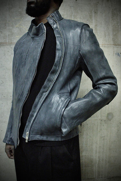 Carol Christian Poell SS00 'LM/2700-IN CORSS-PTC/029' Object-dyed Lined Pinch Seam Horse Leather Fencing Jacket