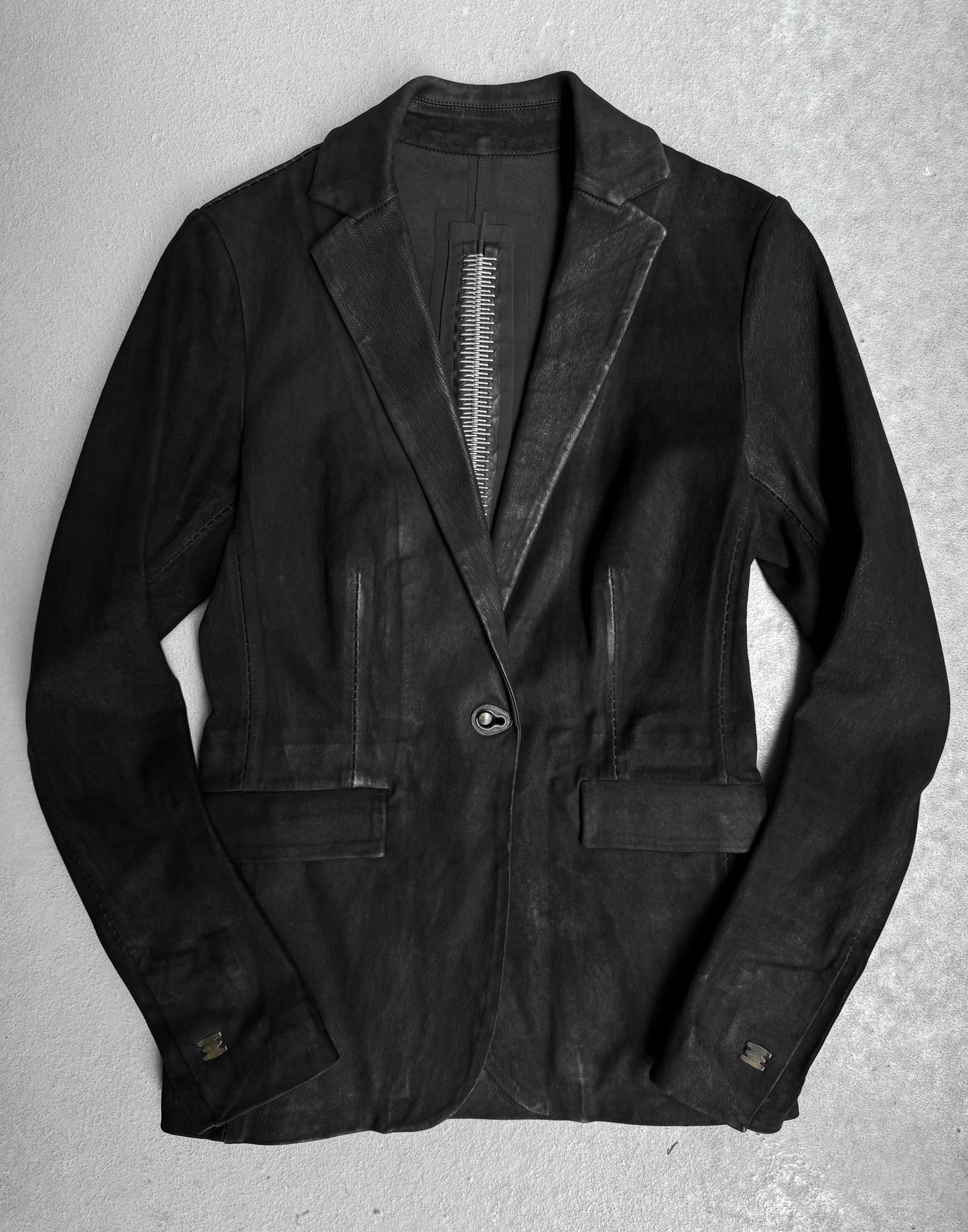 Isaac Sellam: “Experience” Calfskin Suede Leather Pionnier Spine Jacket