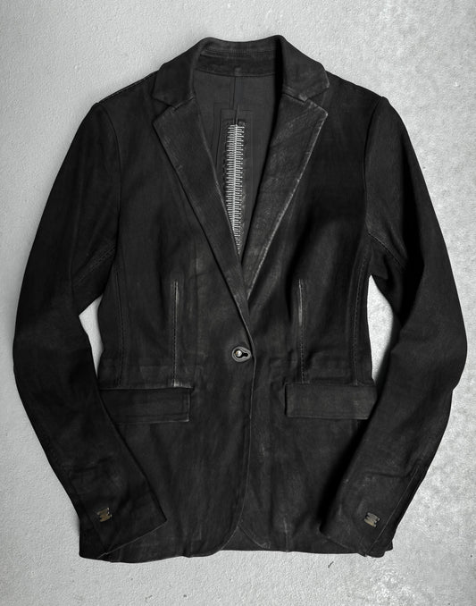 Isaac Sellam: “Experience” Calfskin Suede Leather Pionnier Spine Jacket