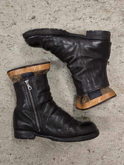 MiharaYasuhiro AW09 Brown Double Layered Cow Leather Engineer Boots