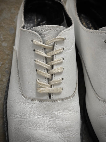 COMME des GARÇONS HOMME PLUS SS11 White Square Toe Leather Derbies detail | DRIEW GARMENTS