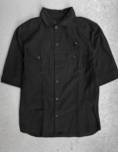 ABORDAGE Early 00s Crystal Skull Embellished Short-sleeve Shirts
