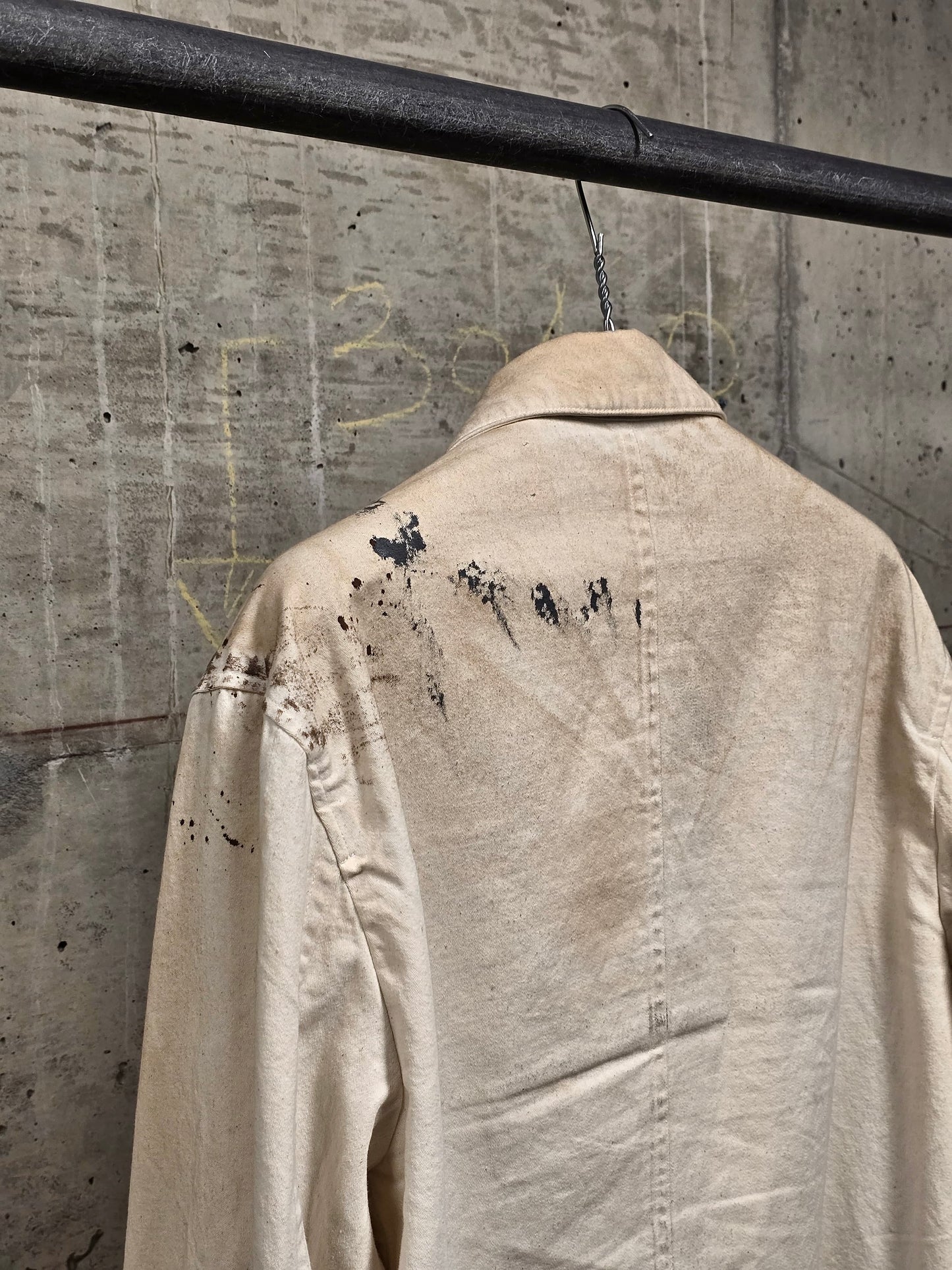 Individual Sentiments SS24 Hand Painted Slub Cotton Front Zip Blouson