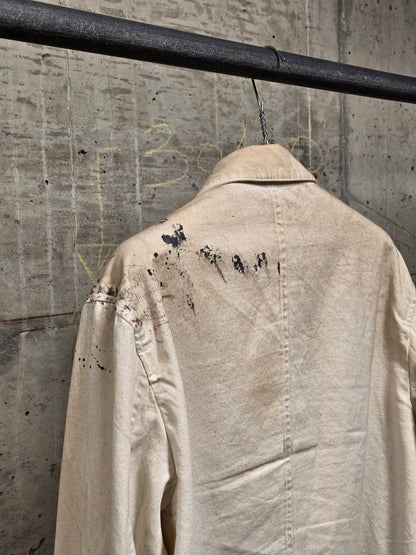 Individual Sentiments SS24 Hand Painted Slub Cotton Front Zip Blouson