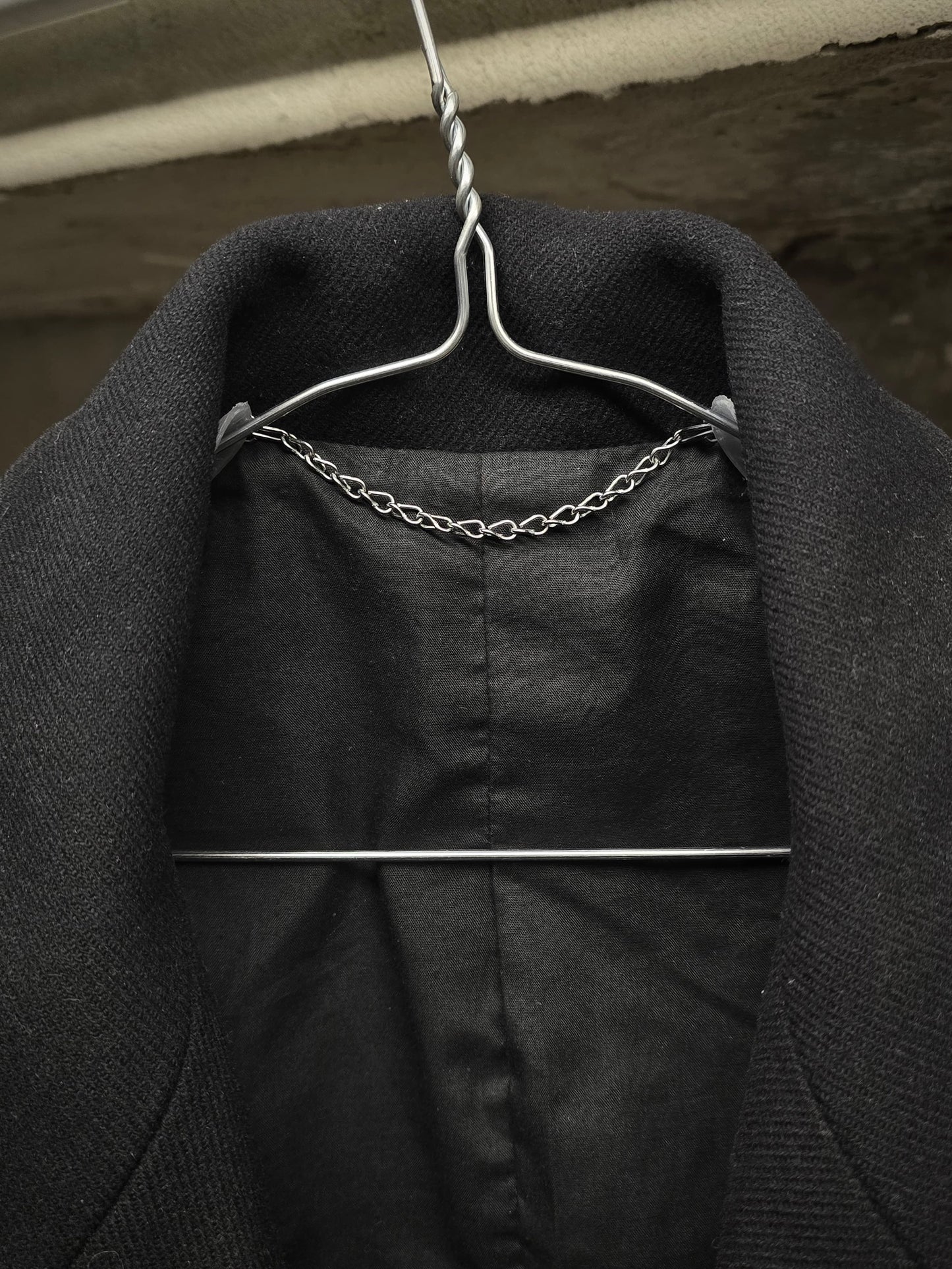 Carol Christian Poell AW01-02 "Public Freedom" High Neck Wool Coat detail | DRIEW GARMENTS