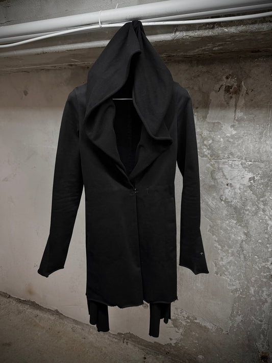 m.a+ by Maurizio Amadei 2010s Attached Scarf Heavy Cotton Jersey Long Blazer | Archive Fashion Toronto