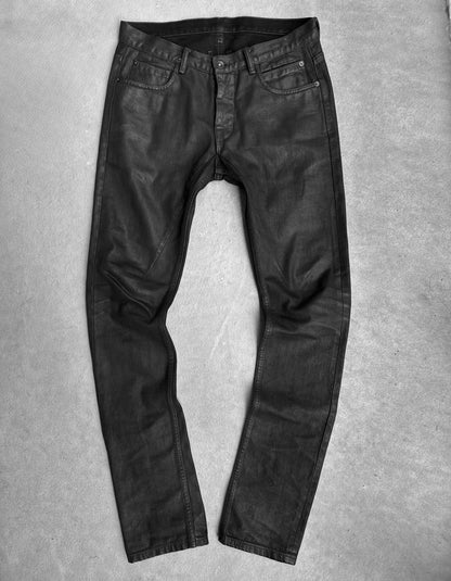 Rick Owens DRKSHDW AW15 “SPHINX” Black Heavy Waxed ‘Detroit Cut’ Denim