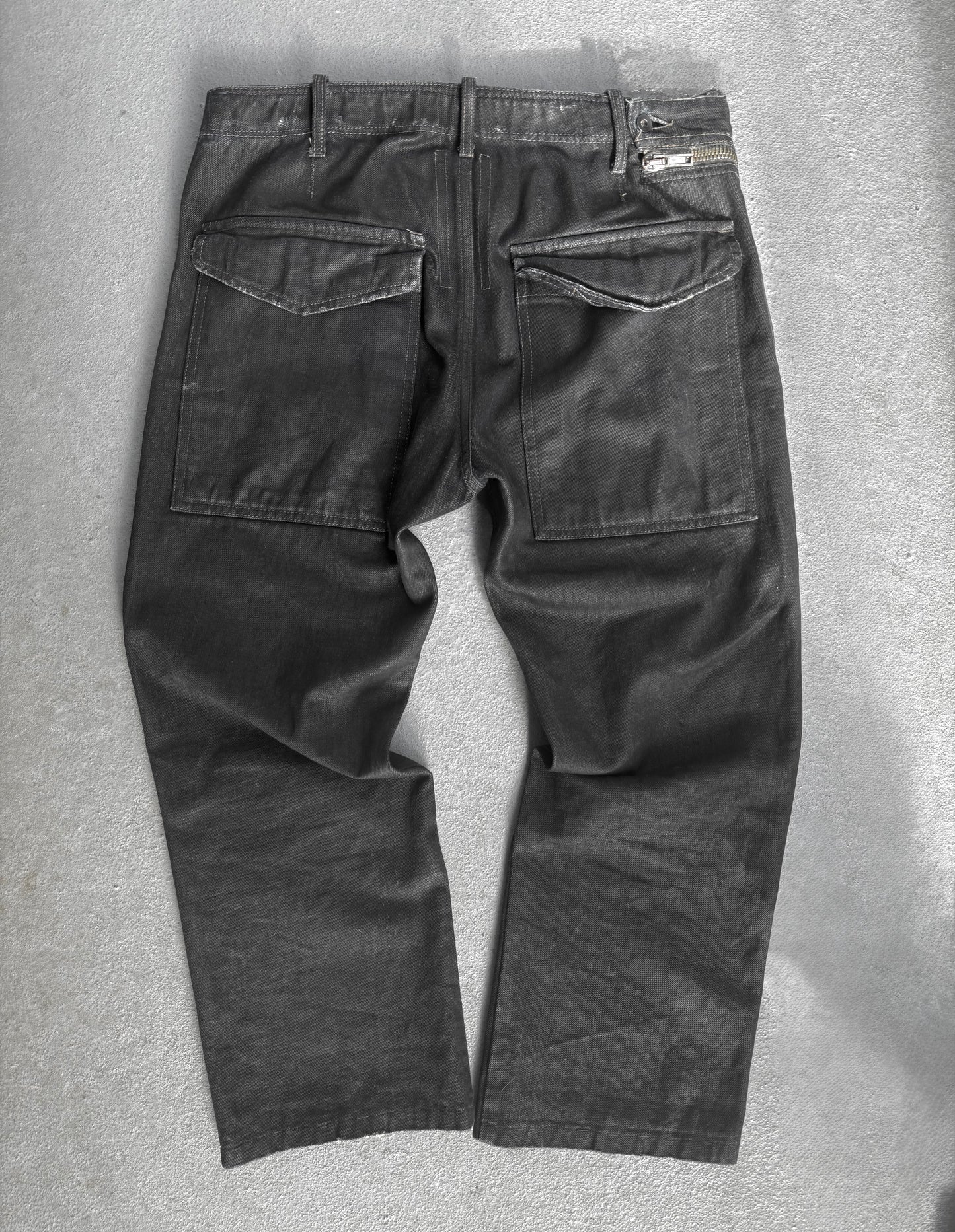Rick Owens DRKSHDW AW07 "EXPLODER" Waxed Aircut Denim
