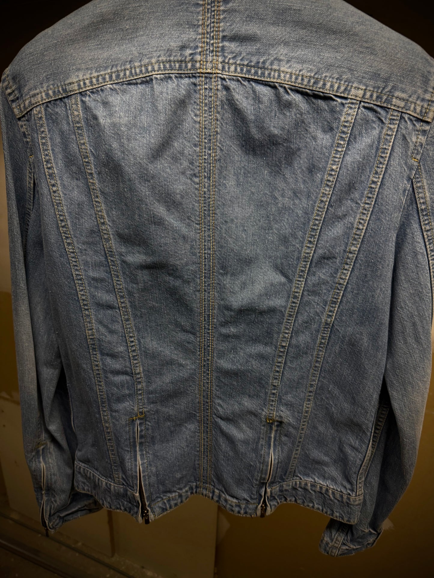 The Viridi-Anne Light Wash Denim Excella Zip-Up Work Jacket