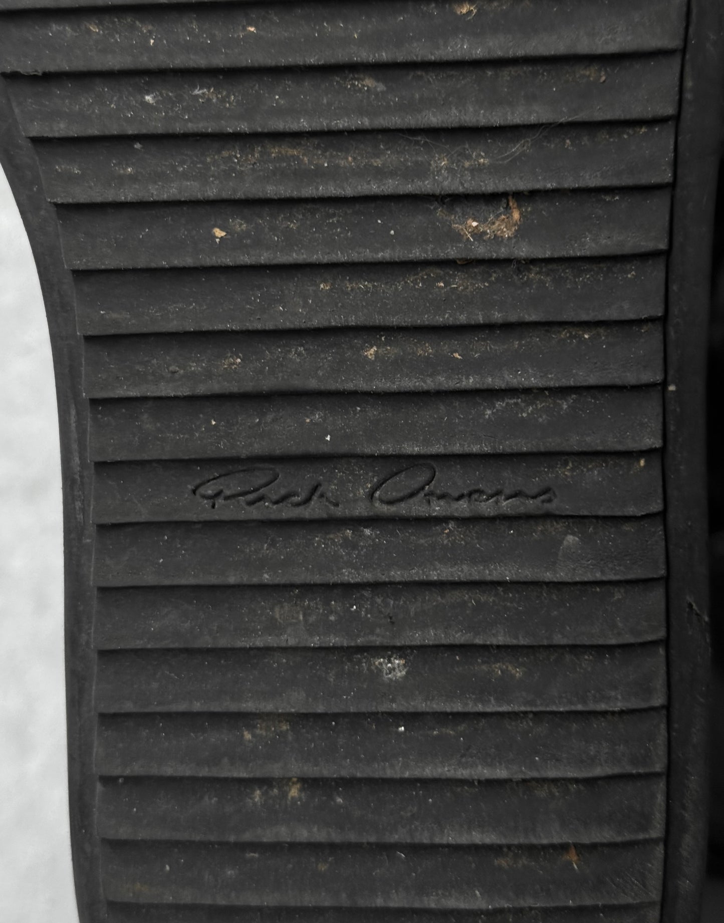 Rick Owens AW23 "LUXOR" Mega Bumper Leather Sneakers detail | DRIEW GARMENTS