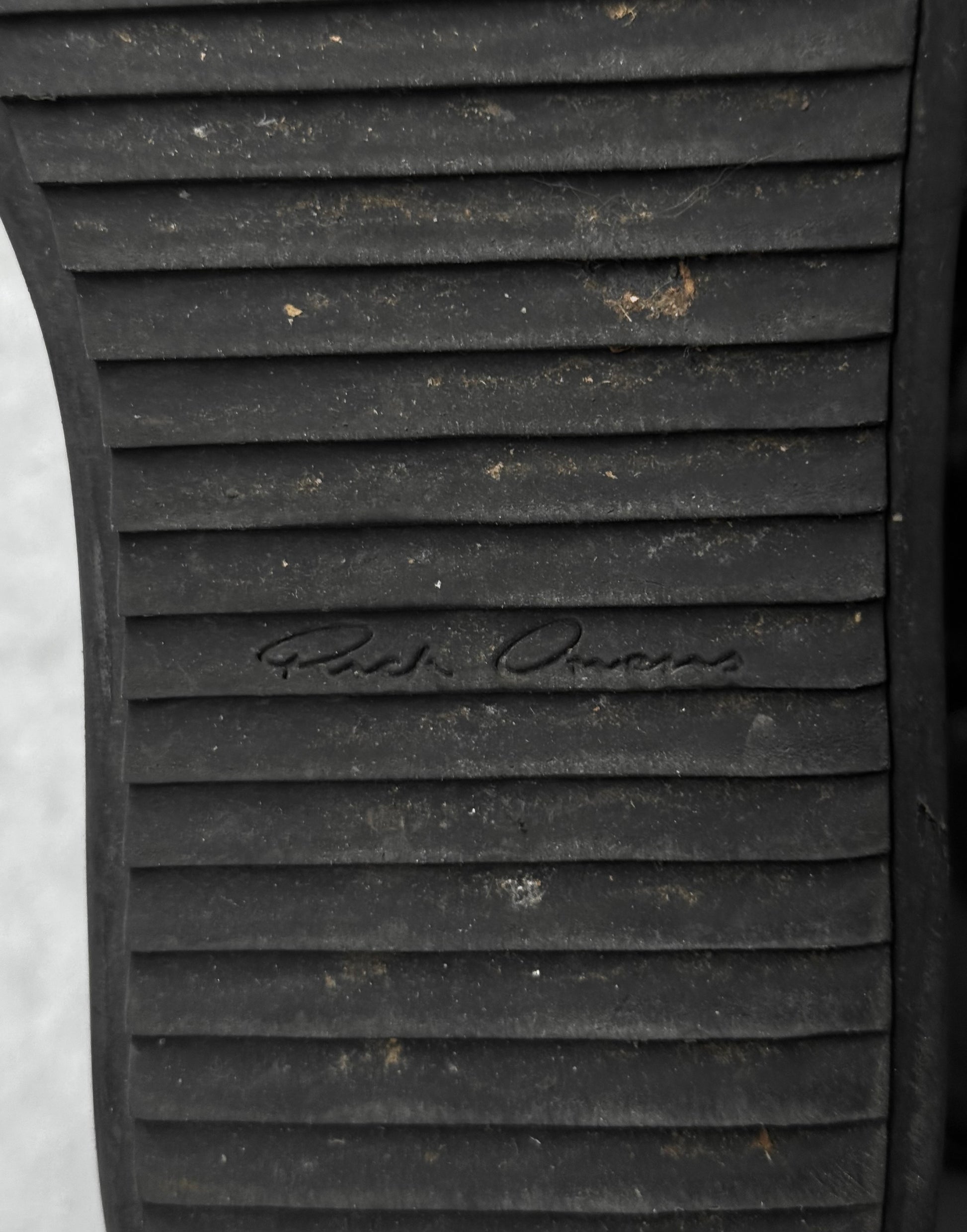 Rick Owens AW23 "LUXOR" Mega Bumper Leather Sneakers detail | DRIEW GARMENTS