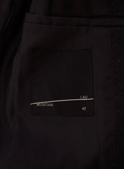 Lad Musician AW11 Charcoal Heavy Melton Wool Wide Collar Peacoat