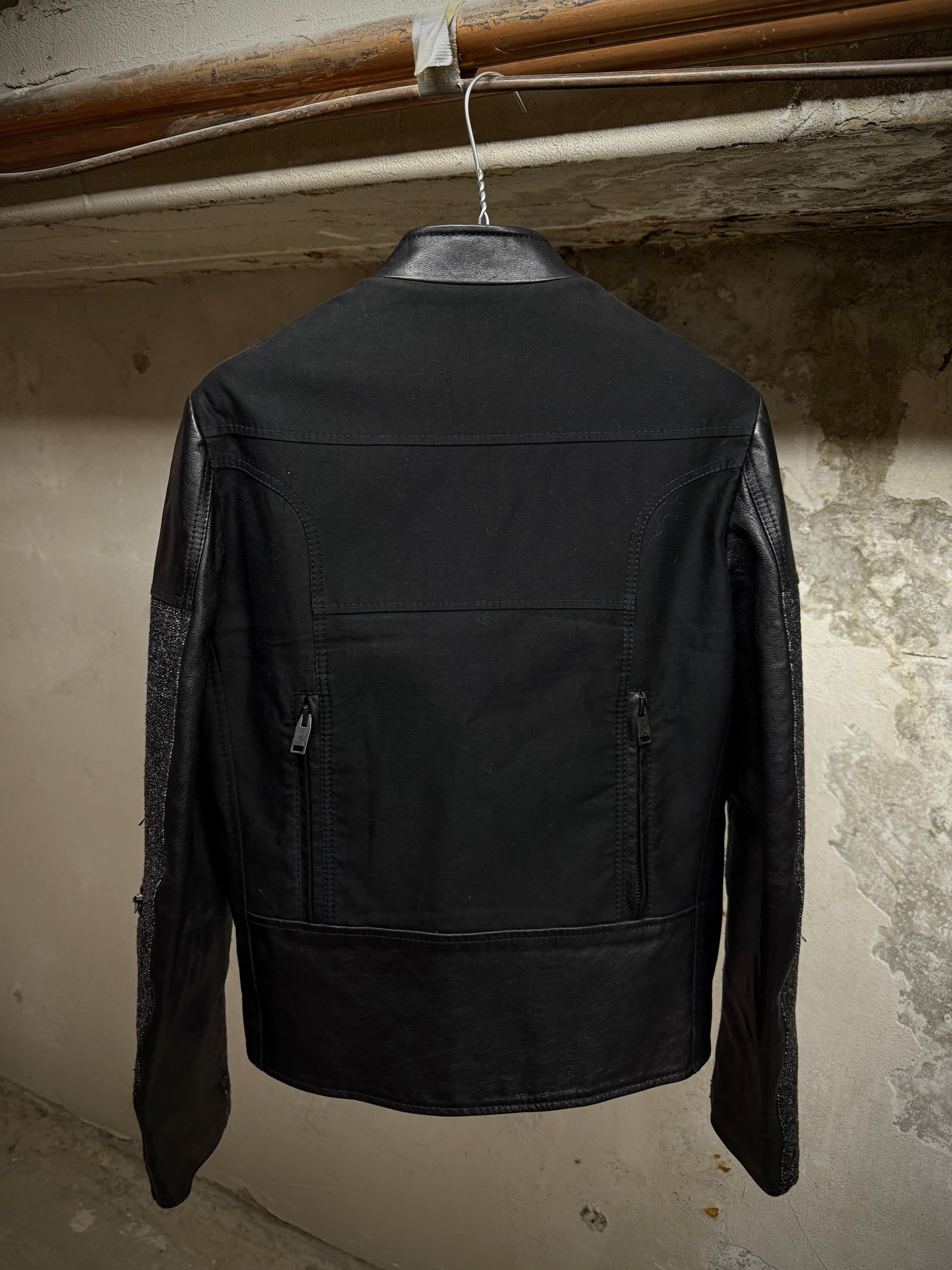 Balenciaga by Nicolas Ghesquière AW2012 Buffalo Leather Hybrid Rider Jacket detail | DRIEW GARMENTS