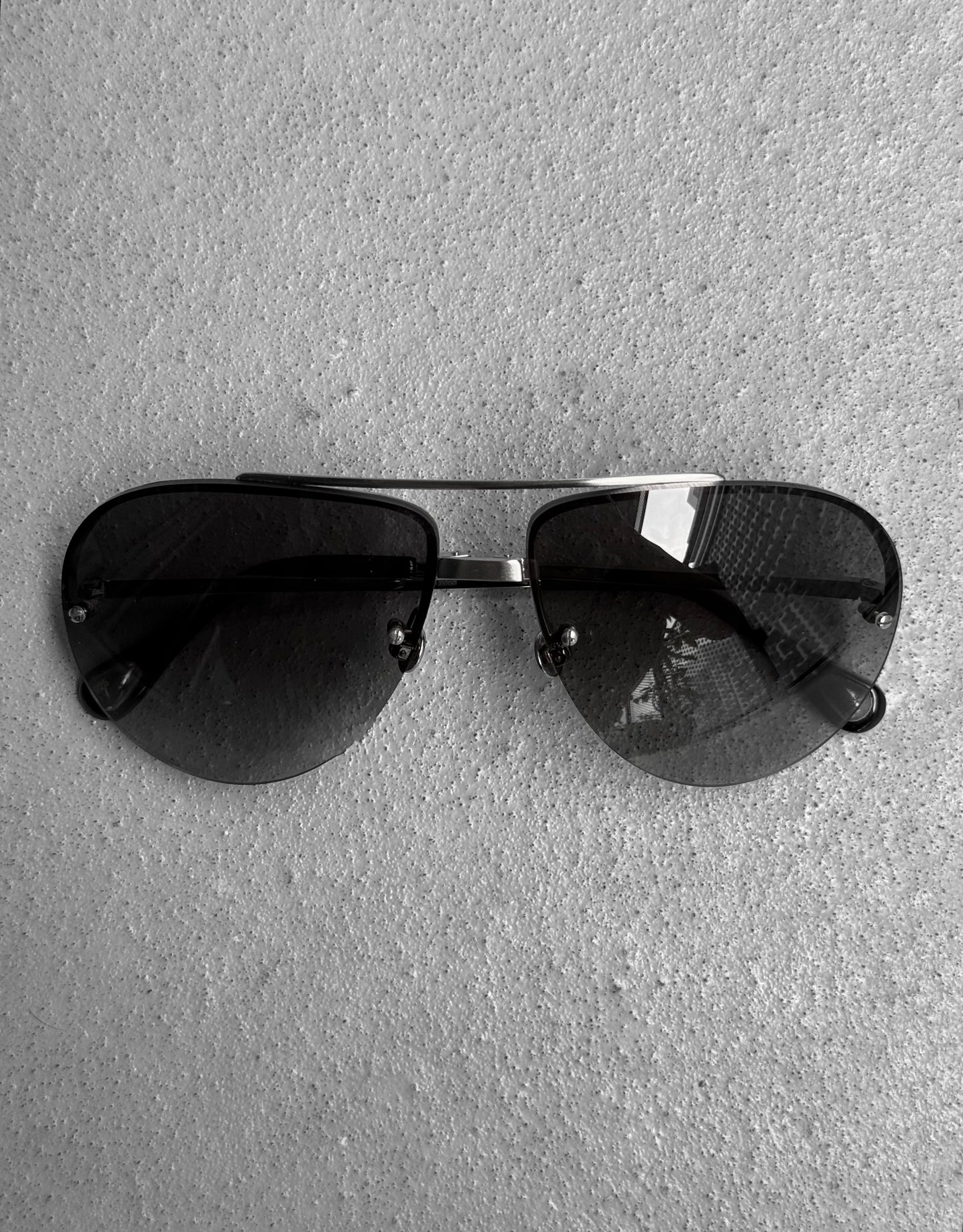 Ann Demeulemeester x Linda Farrow CAT.2 Titanium Steel Aviator Sunglasses