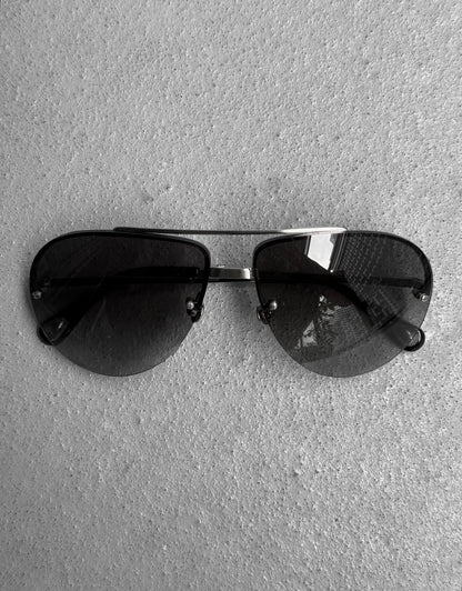 Ann Demeulemeester x Linda Farrow CAT.2 Titanium Steel Aviator Sunglasses